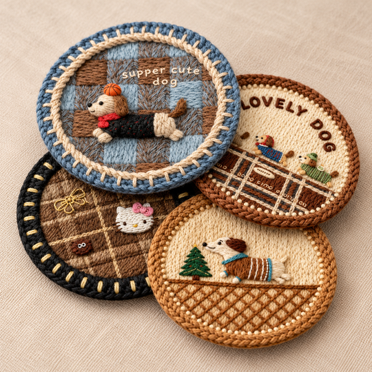 Cute Animal Woven Coaster