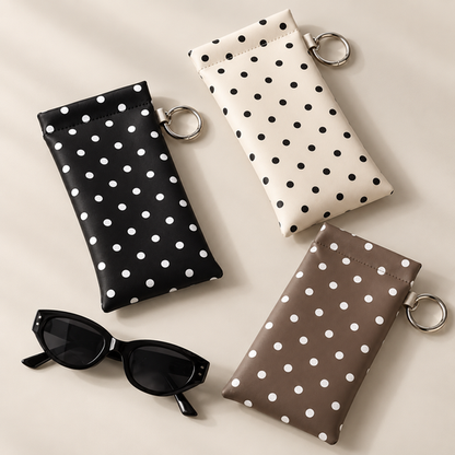 Polka Dot Snap Eyeglasses Pouch