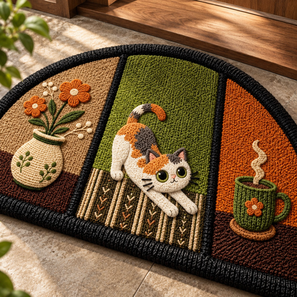 Cozy Cat Absorbent Mat textured surface and binding detail