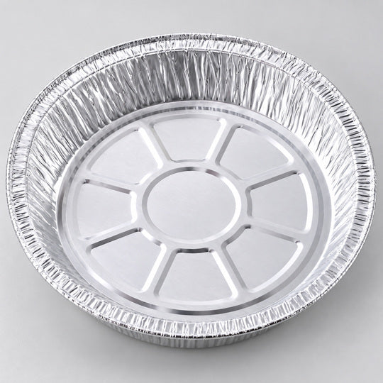 Close view of the foil bowl rim and embossed base