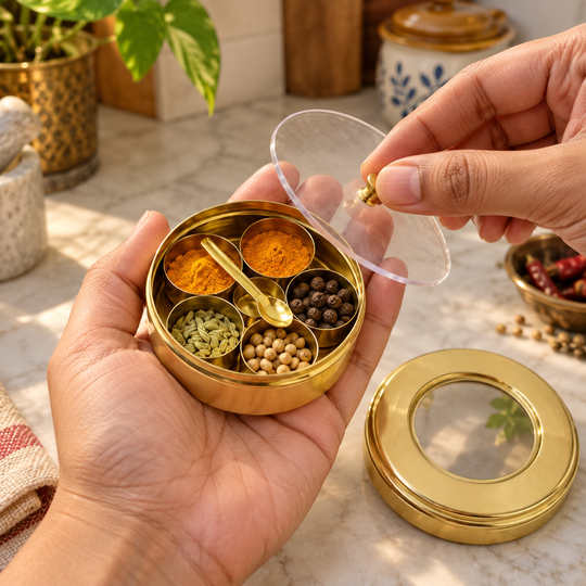 Swarna Mini Masala Box mini clear inner cover