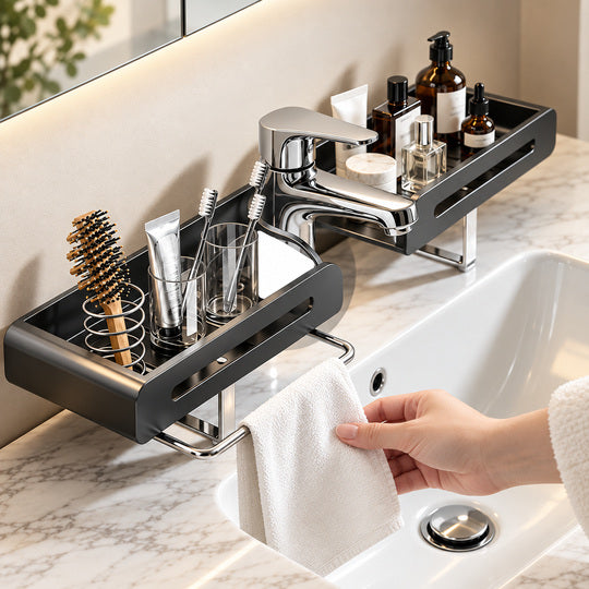 Towel rail access on Extendable Faucet Organizer