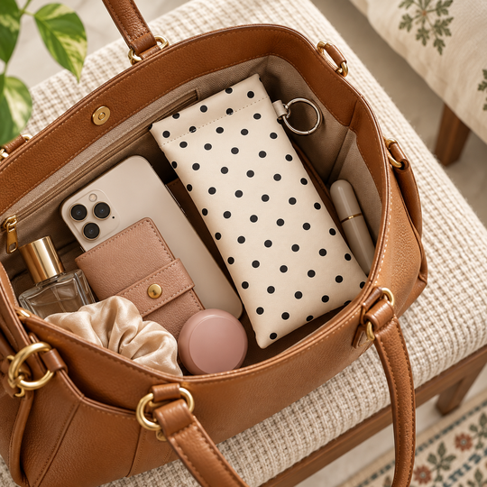Polka Dot Snap Eyeglasses Pouch