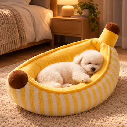 Banana Shaped Plush Pet Bed