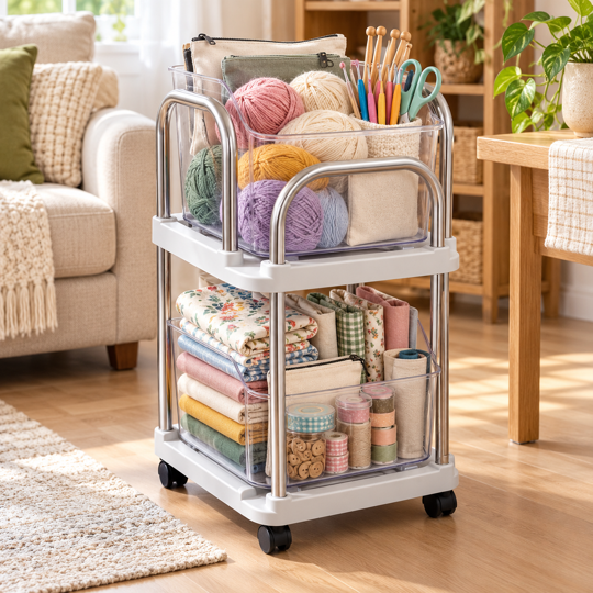 Rolling organizer for craft supplies