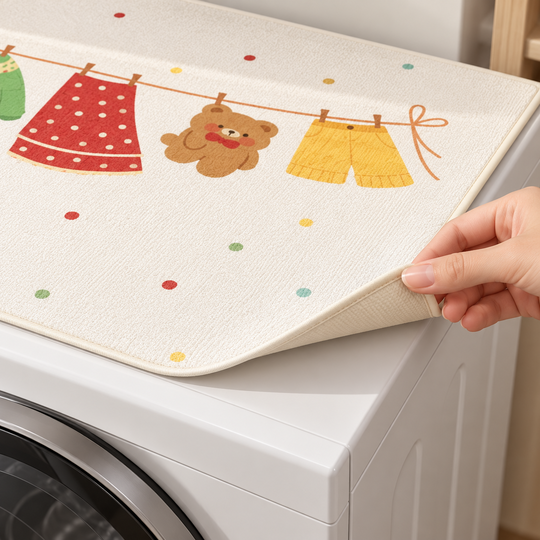 Cozy Laundry Top Cover Mat bound edge detail