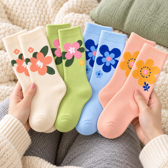 CozyBloom Floral Socks assorted floral pairs