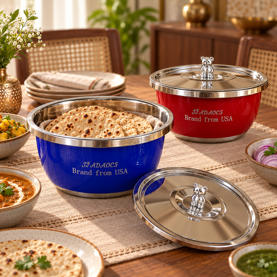 BearKnob serving bowl used for rotis