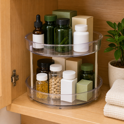 EasyReach Rotating Organizer in wellness cabinet