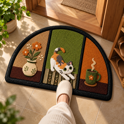 Cozy Cat Absorbent Mat everyday slipper-step scene