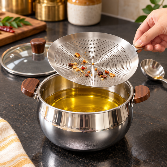 Filtered oil and lifted strainer