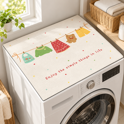 Cozy Laundry Top Cover Mat in a laundry room