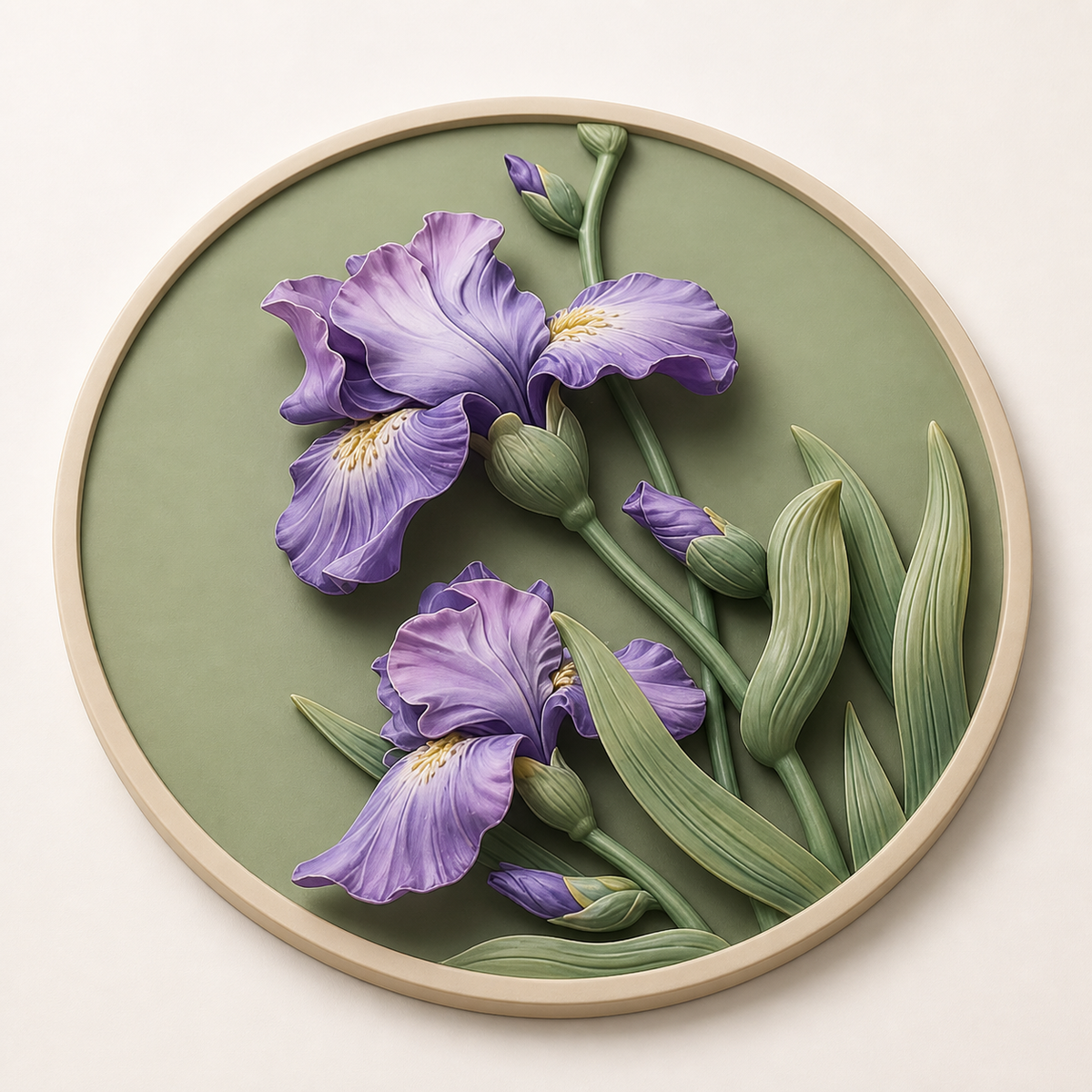 Raised iris relief detail