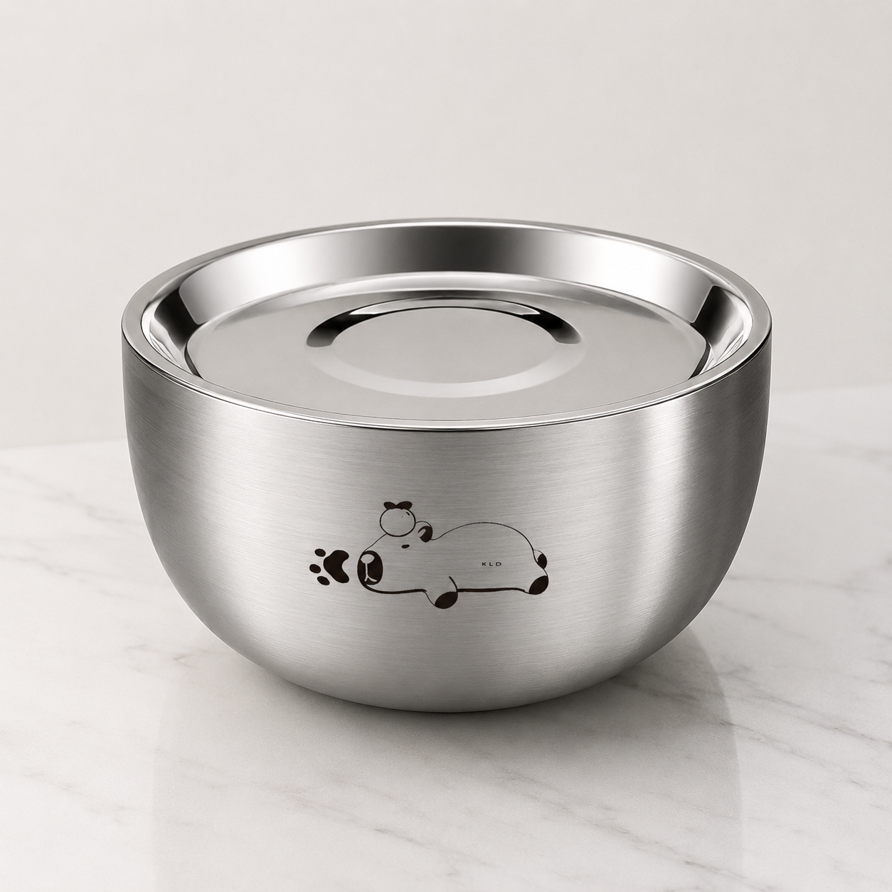 Steel Double Layer Bowl with Lid