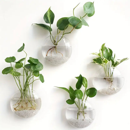 Wall Hanging Glass Flower Plant