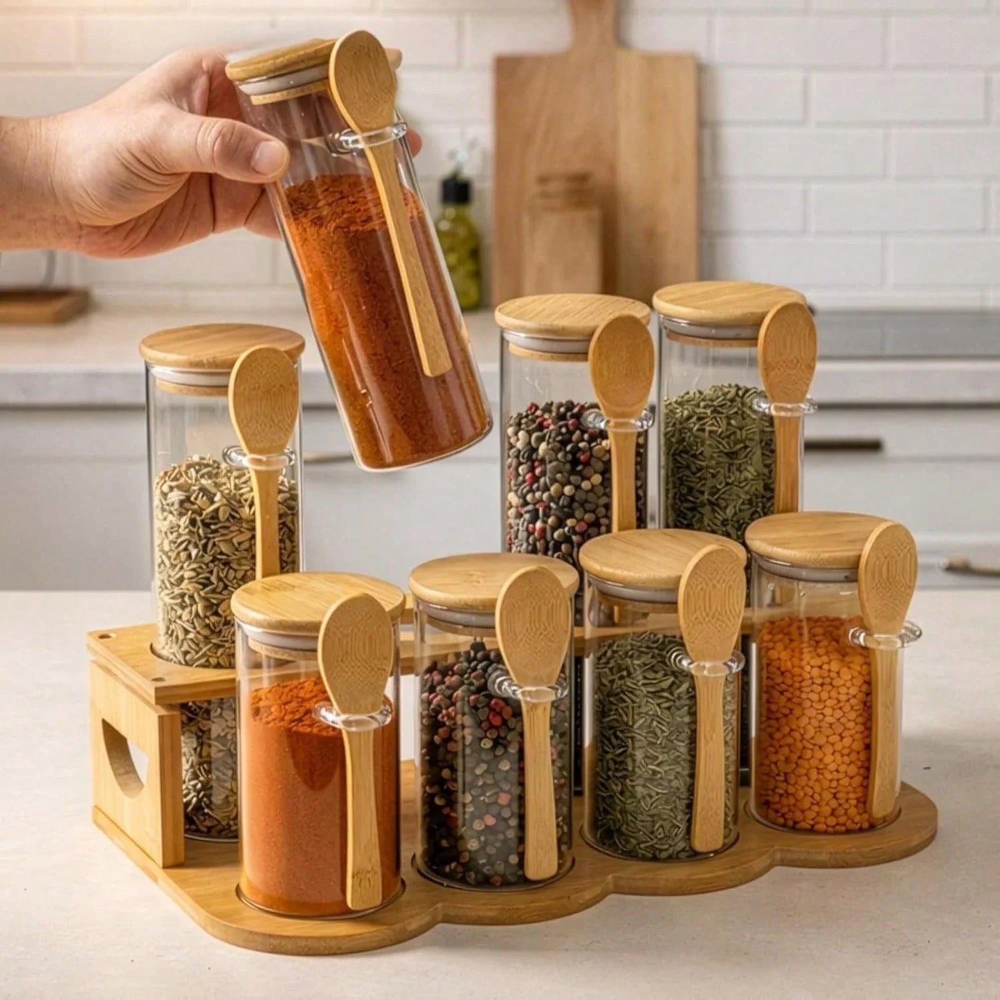 Wooden Spice Storage Rack