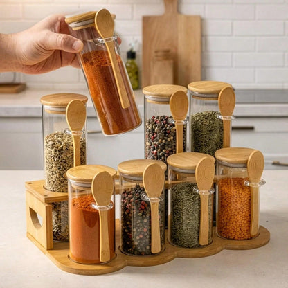 Wooden Spice Storage Rack