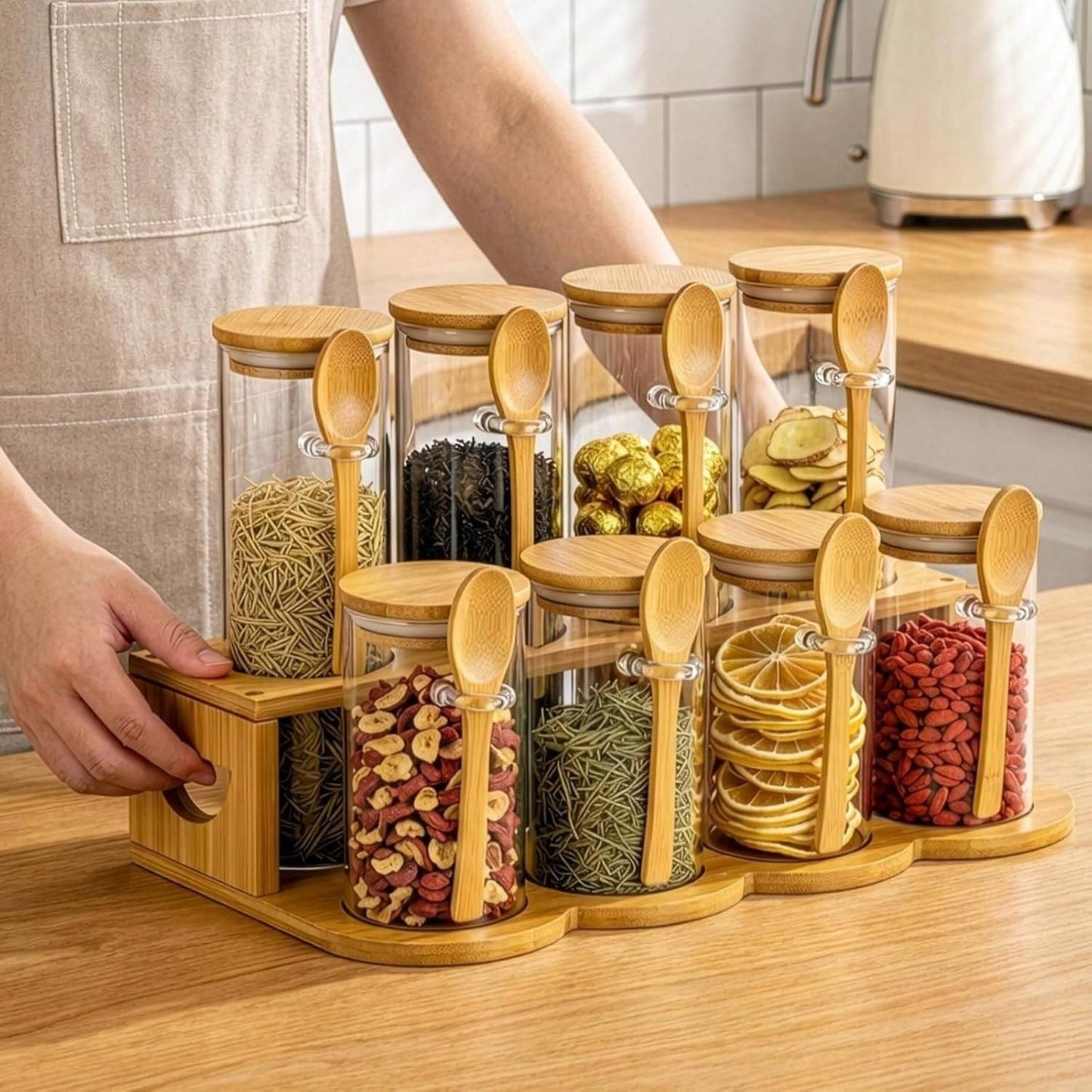 Wooden Spice Storage Rack