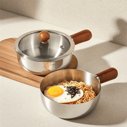 Wood Handle Steel Pot