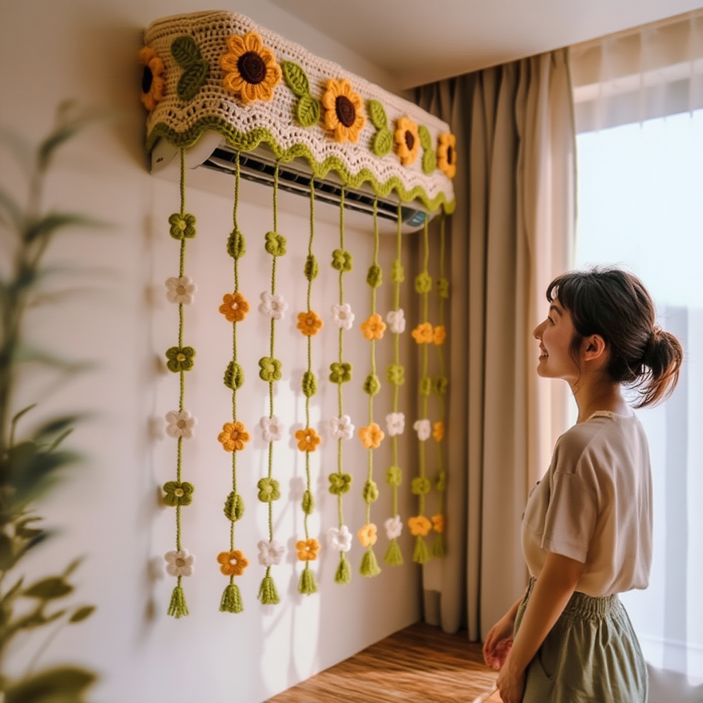 Sunflower Crochet AC Cover