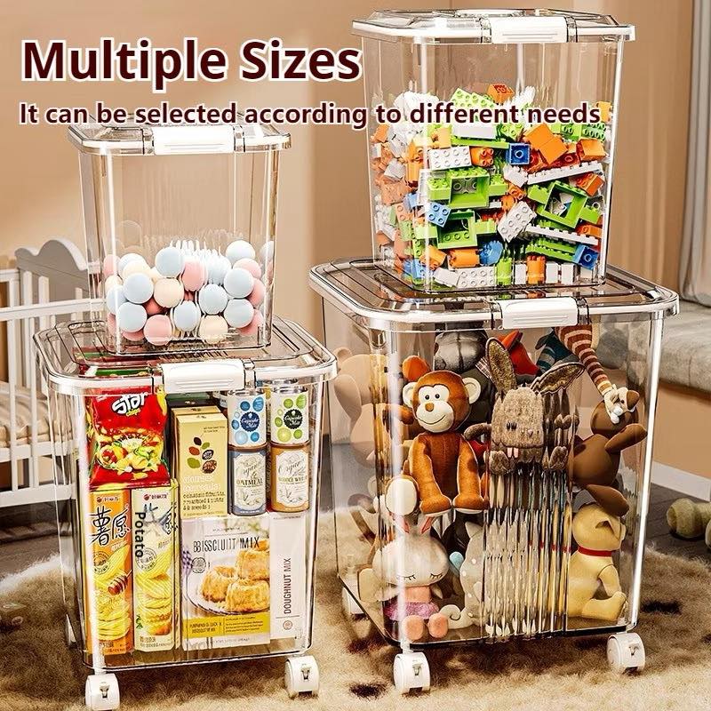 Transparent Rolling Storage Bin