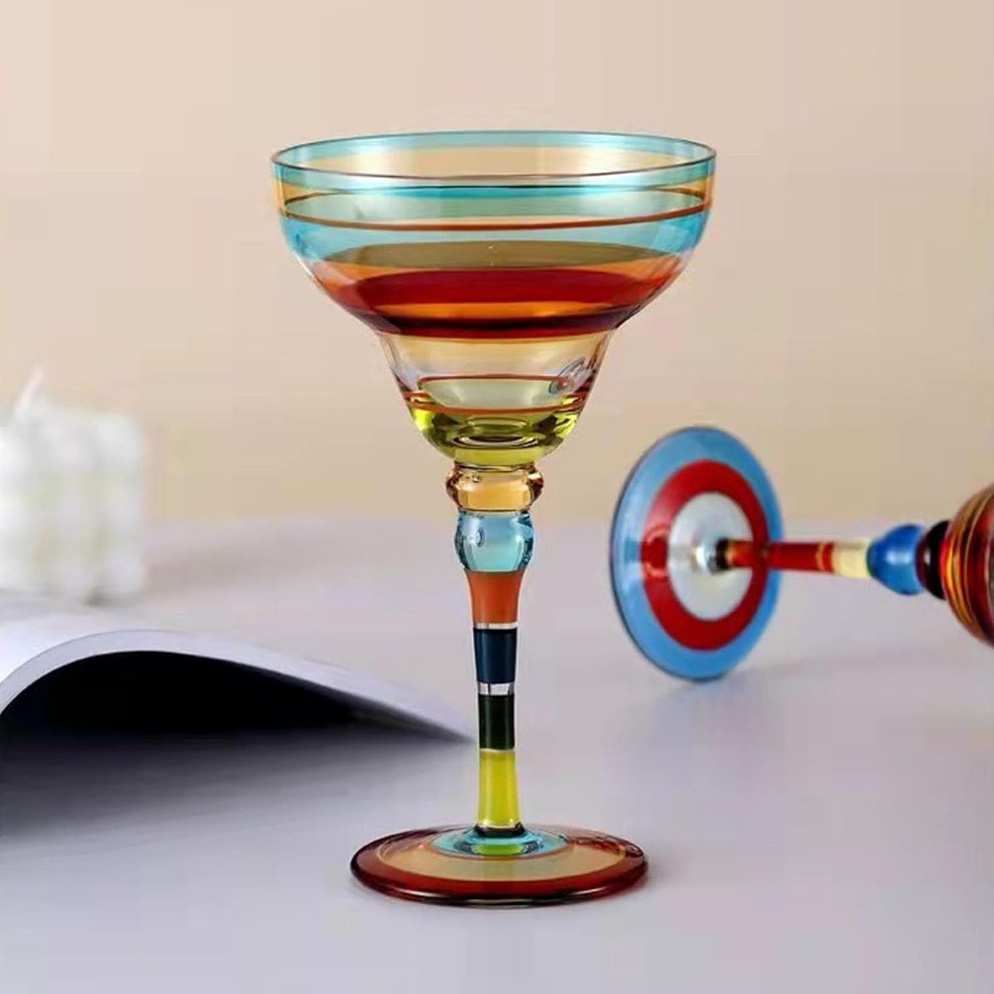 Rainbow Margarita Glass