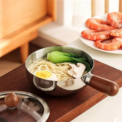 Wood Handle Steel Pot