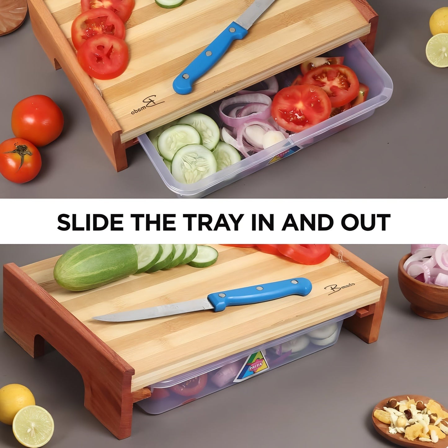 Sliding Tray Chopping Board