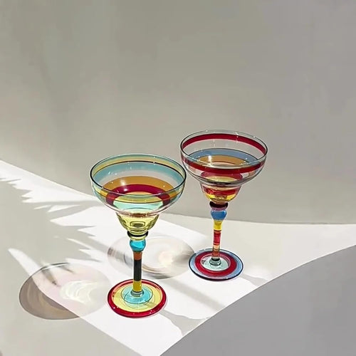 Rainbow Margarita Glass