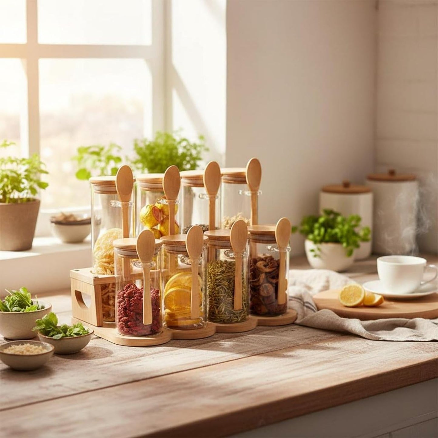 Wooden Spice Storage Rack