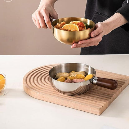 Wood Handle Steel Pot