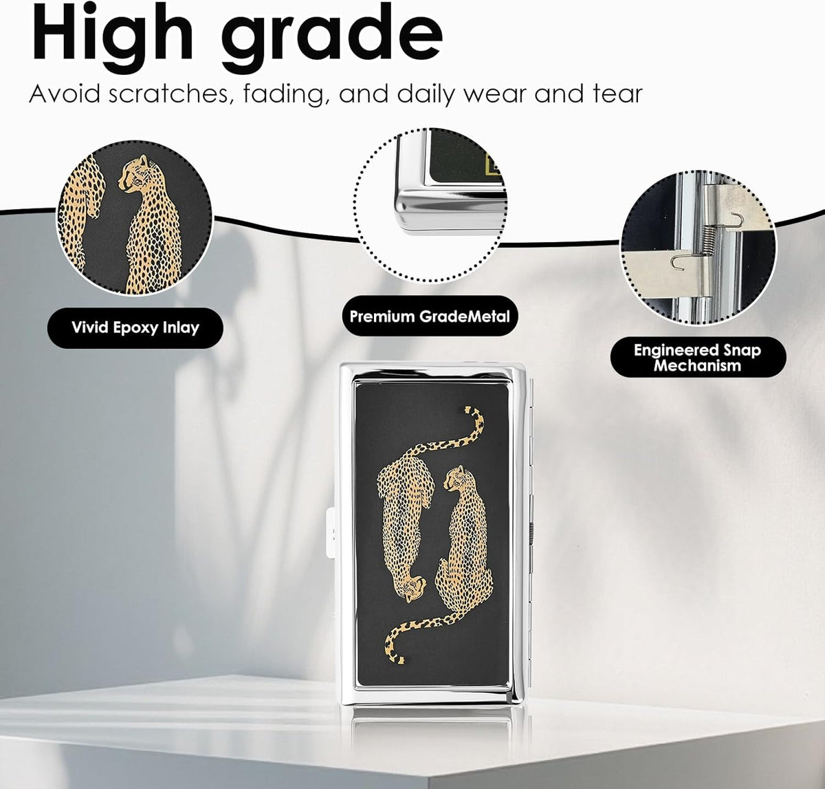 Leopard Print Metal Wallet