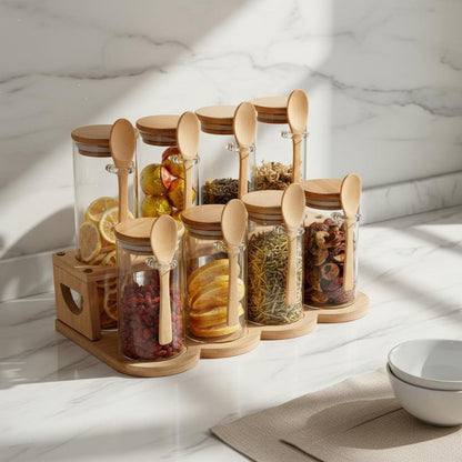 Wooden Spice Storage Rack