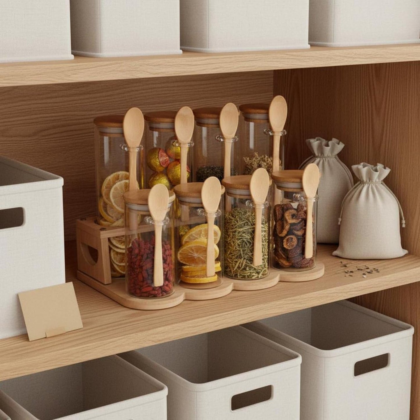 Wooden Spice Storage Rack