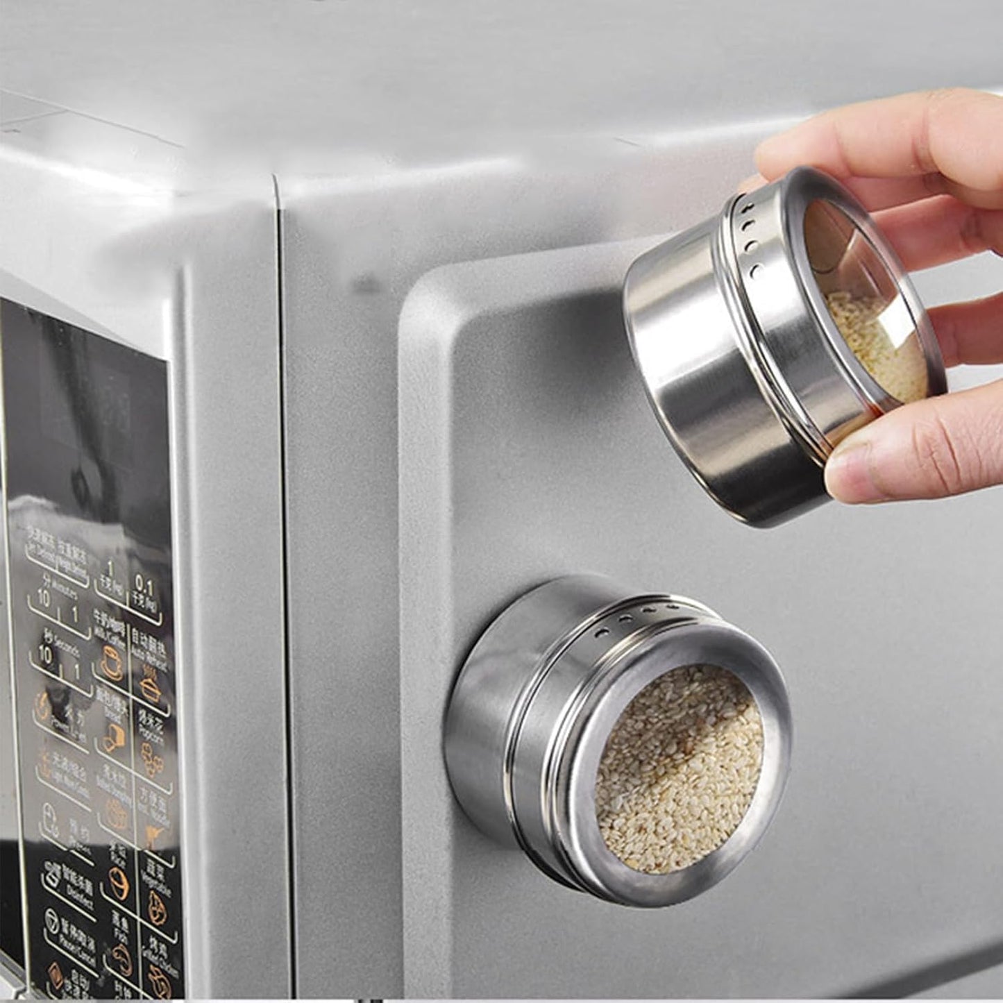 Magnetic Steel Spice Jars