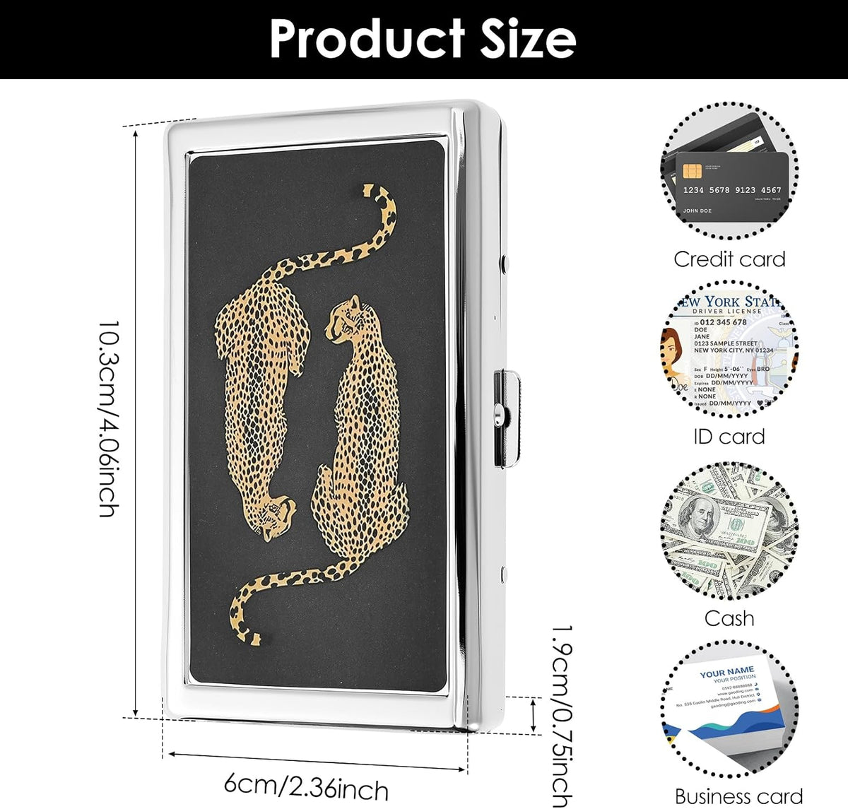 Leopard Print Metal Wallet