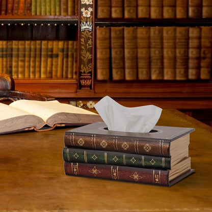 Antique Wooden Book Tissue Holder