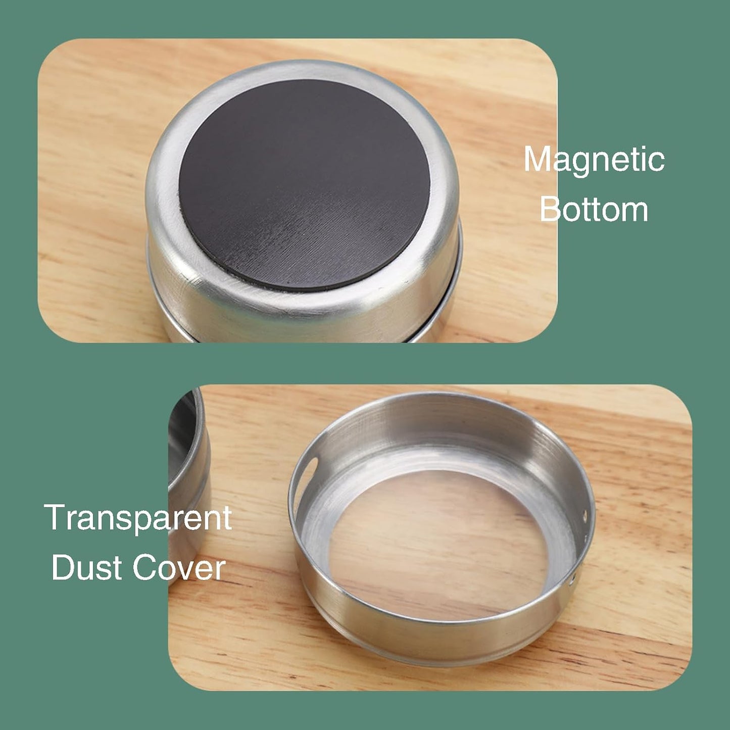 Magnetic Steel Spice Jars