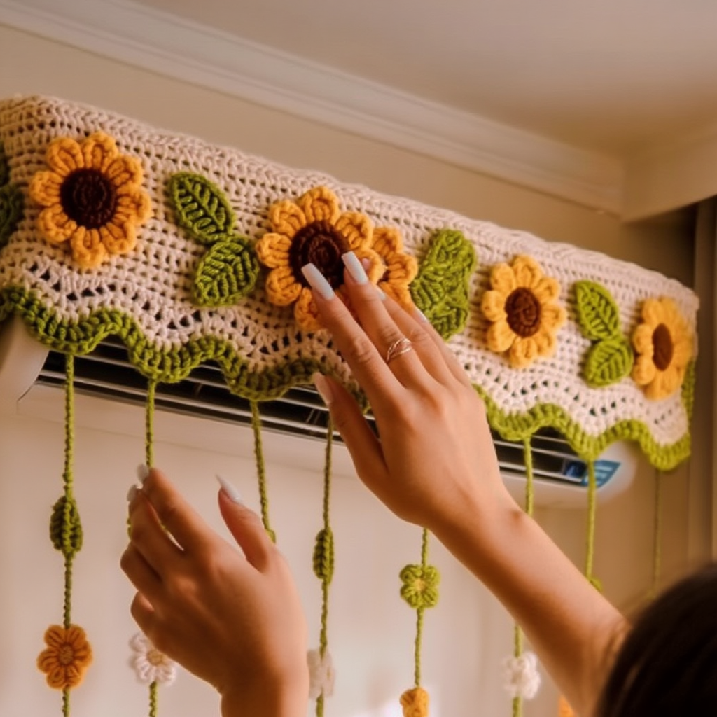 Sunflower Crochet AC Cover