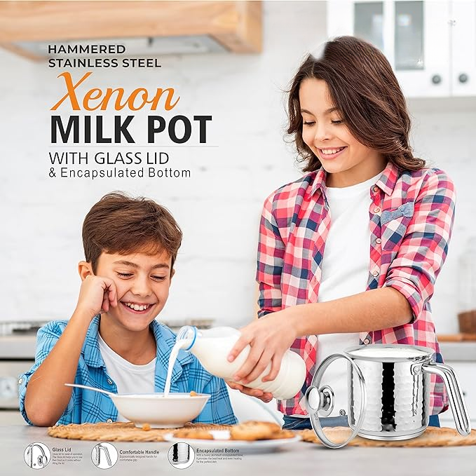 Milk Pot Boiler with Glass Lid -