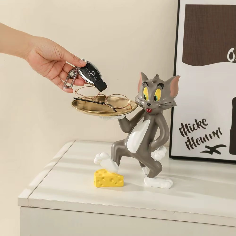 Tom Cat Figure with Gold Tray