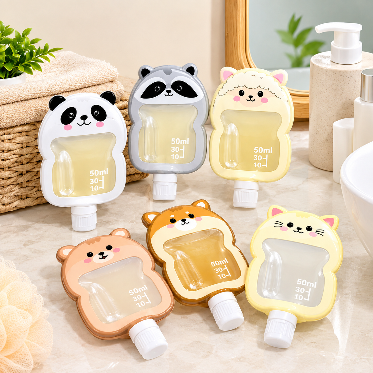 Cute Animal Travel Bottle Set