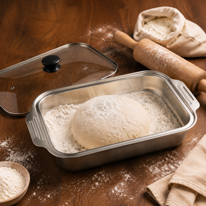 Premium Steel Food Tray with Lid(40 cm)