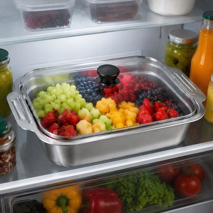 Premium Steel Food Tray with Lid(40 cm)