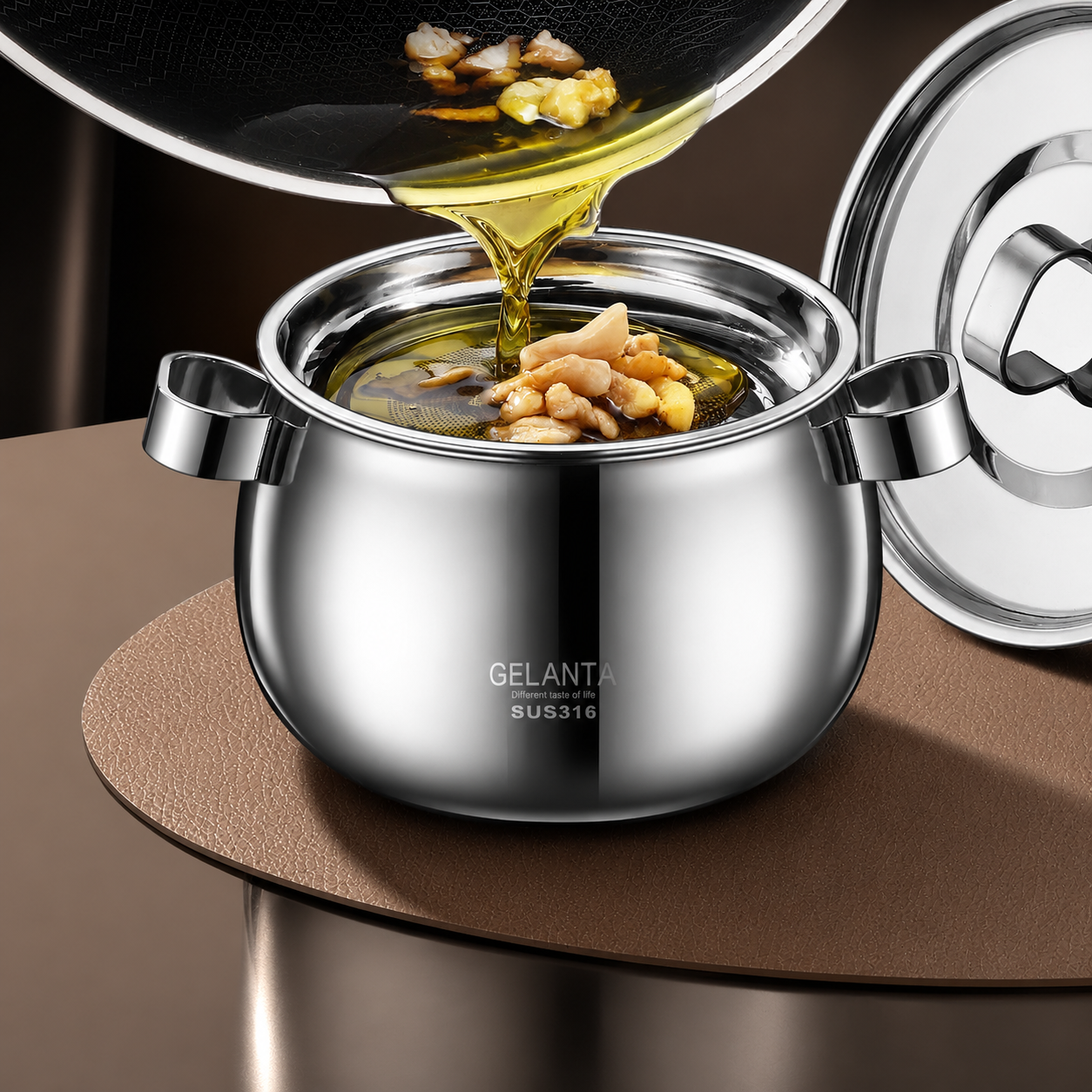 Stainless Steel Oil Strainer Pot