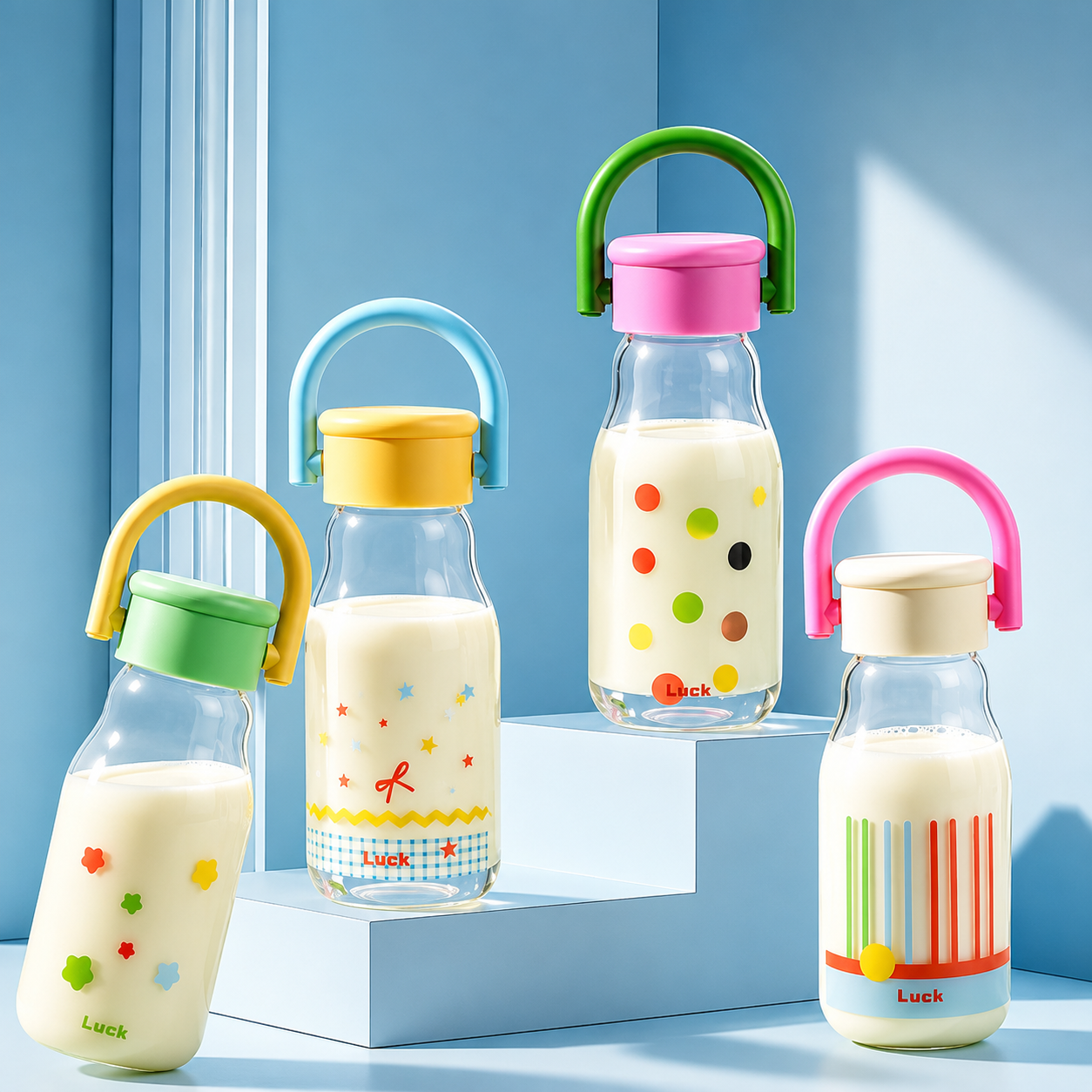 Sweet Pastel Glass Bottle