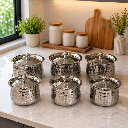 Premium Hammered Stainless Steel Handi