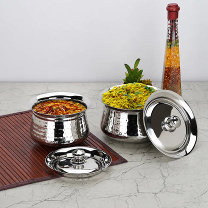 Premium Hammered Stainless Steel Handi