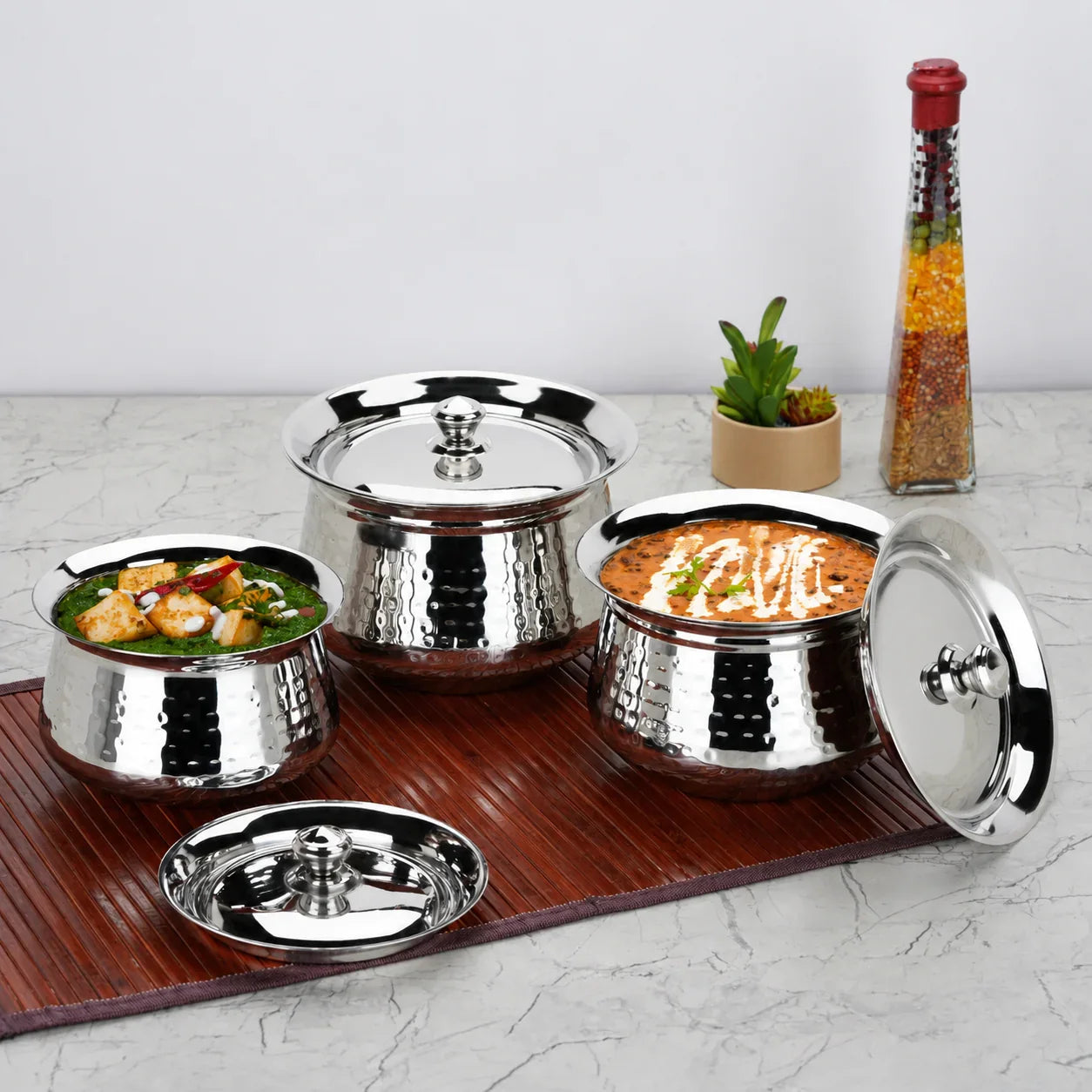 Premium Hammered Stainless Steel Handi