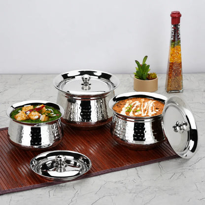 Premium Hammered Stainless Steel Handi